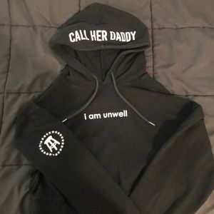 Long sleeved cropped shirt Black Call her daddy